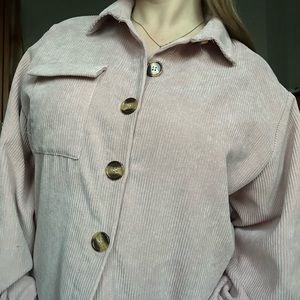 Pink Corduroy Button Up Shirt